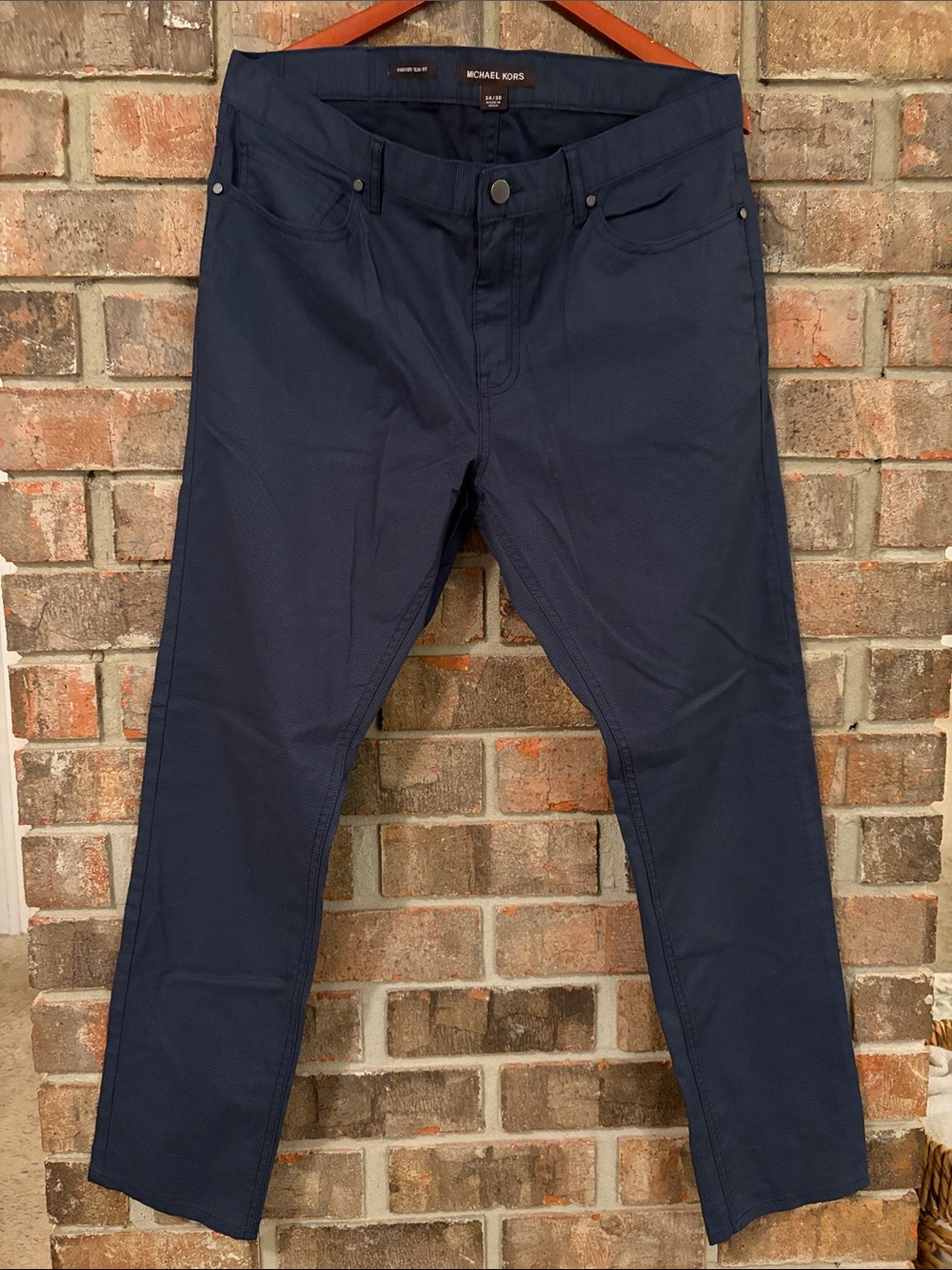 Michael Kors Men’s Slim Straight Jeans in Navy